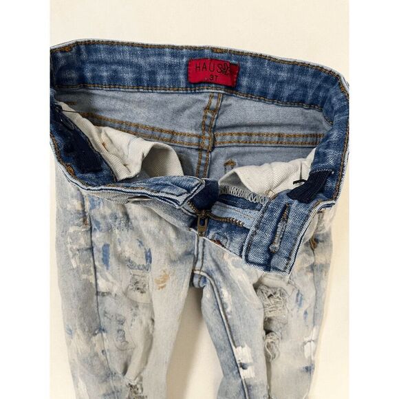 Haus of JR Unisex Kids Mid Waist Stretchy Distressed Jeans Light wash Size 3T - Picture 3 of 6